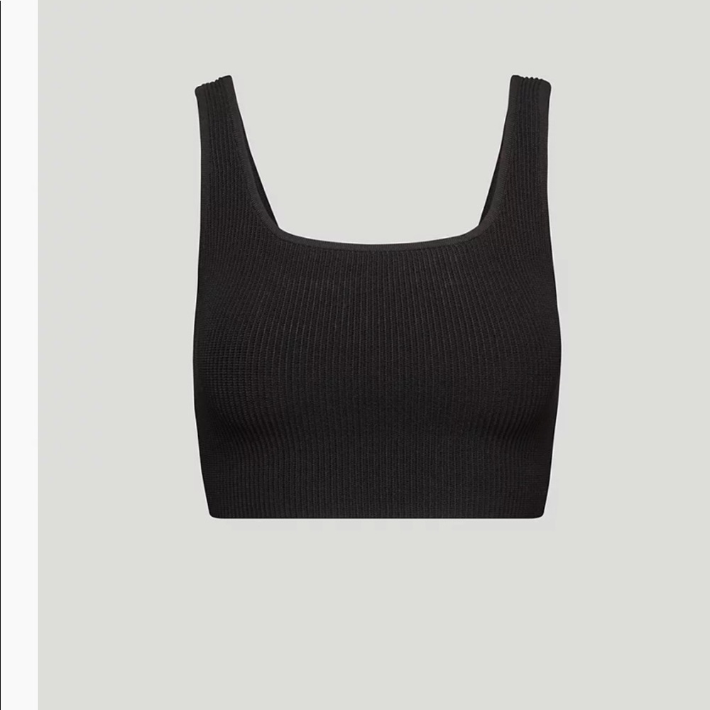 Babaton aritzia sculpt knit square neck crop tank